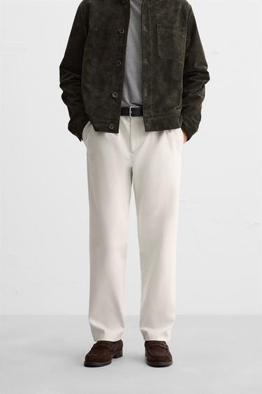 TEXTURED TROUSERS - Ecru by Zara - Image 1