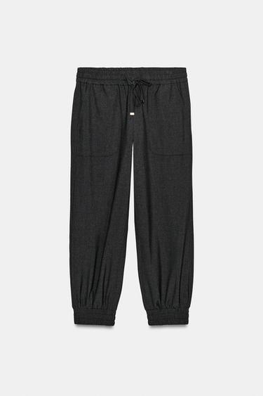 Zara JOGGER PANTS - Dark gray