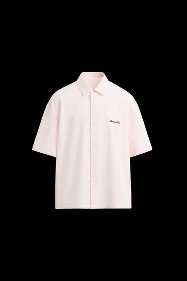 Zara CONTRAST EMBROIDERY SHIRT - Pink - Image 0