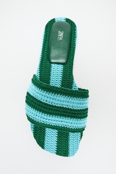 SANDALES PLATES EN CROCHET - Multicolore de Zara