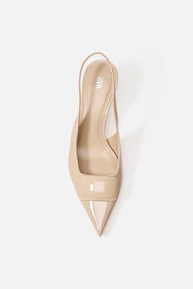 SLINGBACKS WITH HEEL DETAIL - Beige by Zara