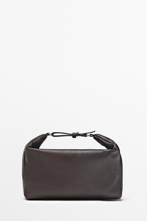 Zara Small nappa leather handbag - Brown - Image 0