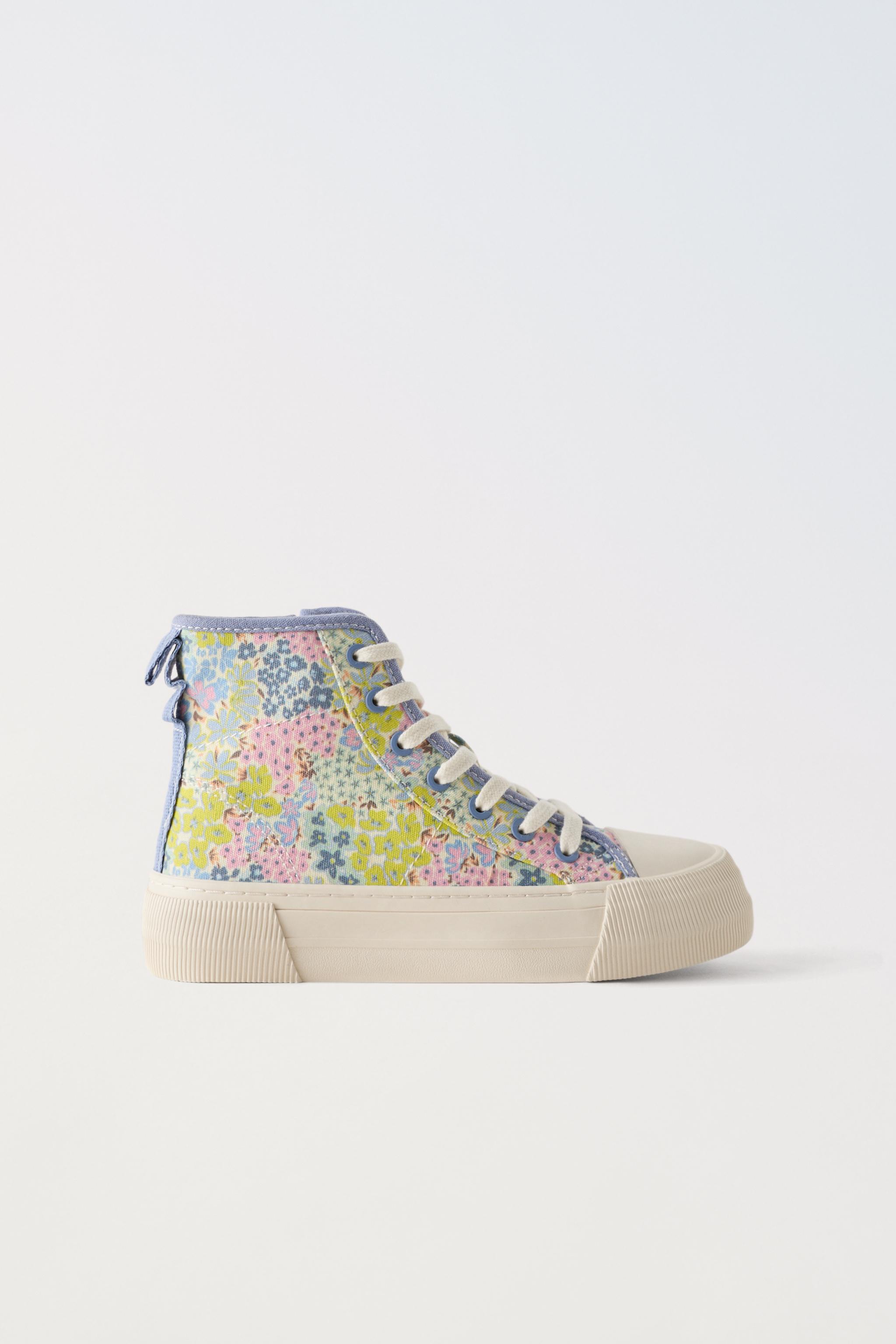 FLORAL PRINT HIGH-TOP SNEAKERS - Multi-color | ZARA United States