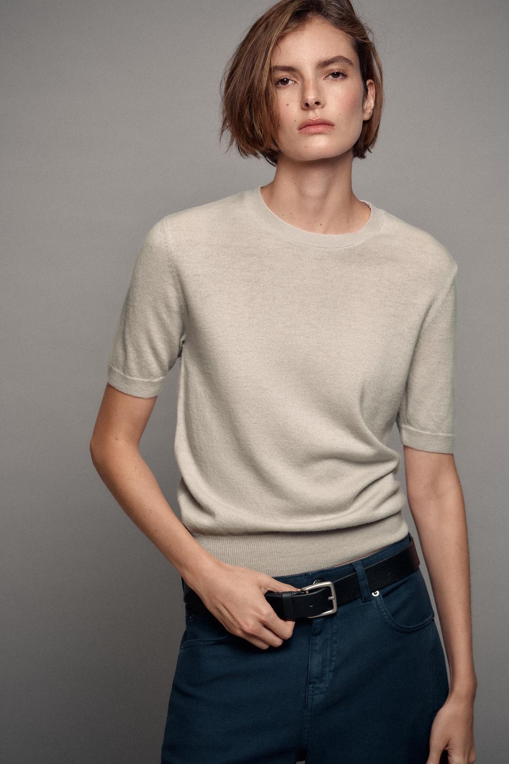 100% WOOL SHORT SLEEVE JUMPER