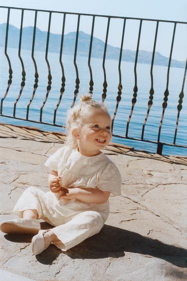 Zara FLORAL EMBROIDERED BLOUSE - Ecru