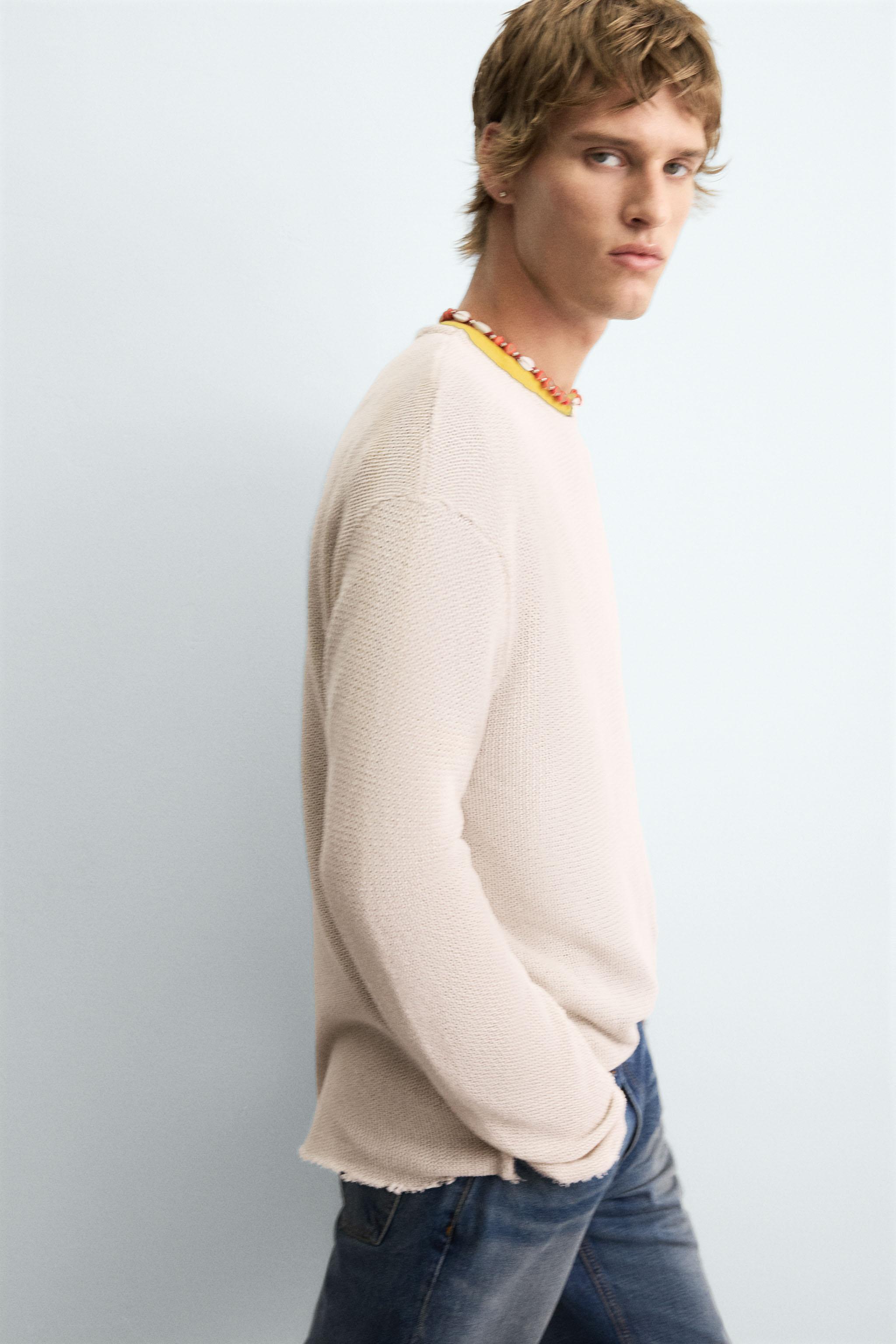 TEXTURED KNIT SWEATER - Stone | ZARA United Kingdom