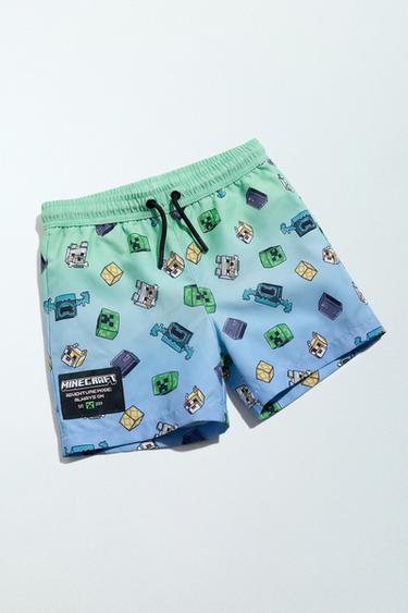 Zara MINECRAFT © MOJANG AB. ™ SWIM SHORTS - Green / Blue