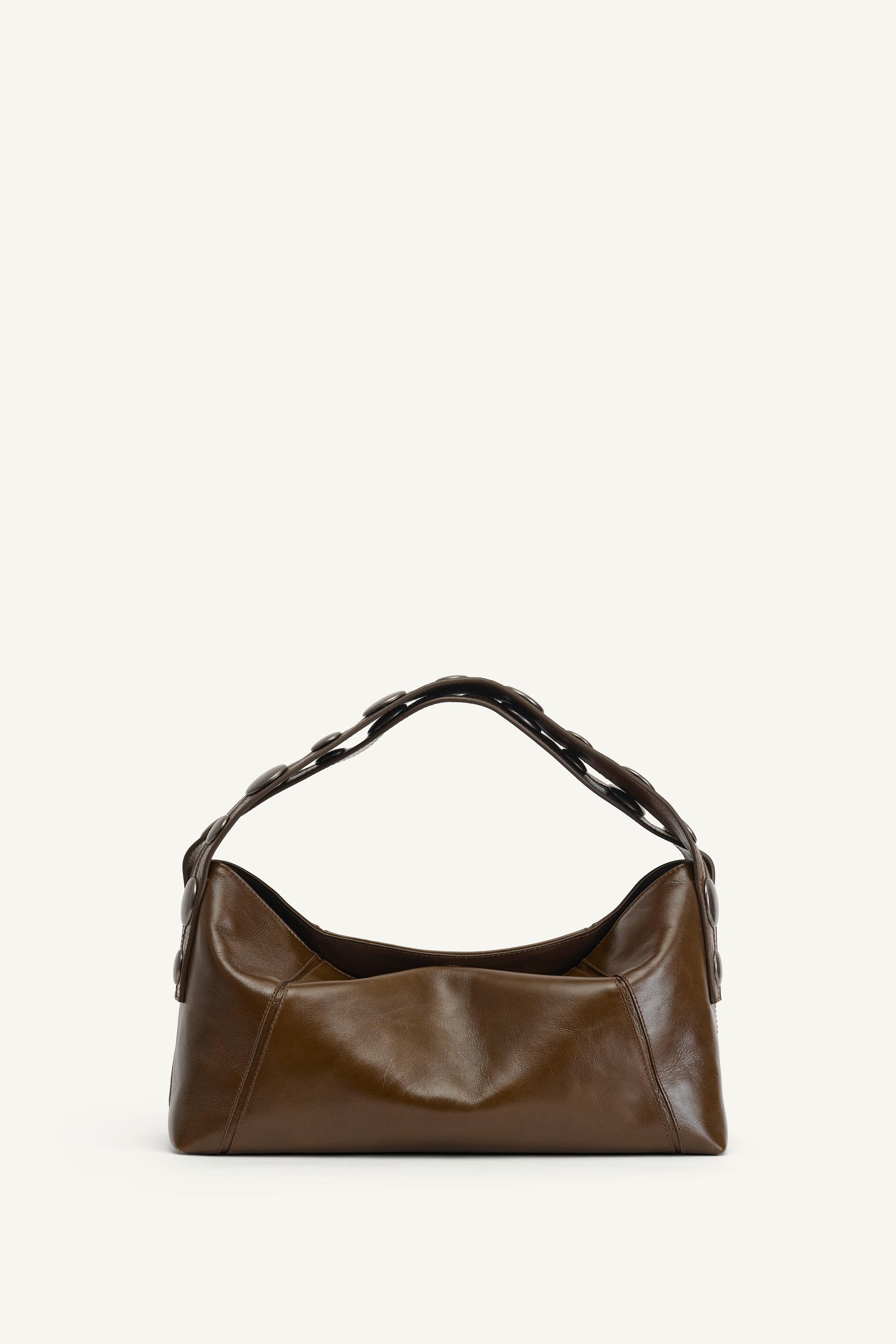 【ZARA】LTHR STDD BWLNG BG 14 スエードボストンバッグ6190/510 LTHR STDD BWLNG BG 14 - Green | ZARA United States