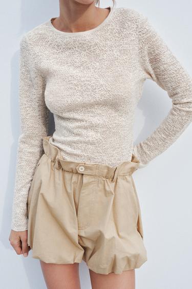 TEXTURED KNIT TOP - Sand by Zara - Image 3