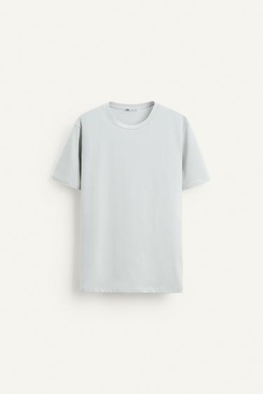 Zara BASIC SLIM FIT T-SHIRT - Light gray