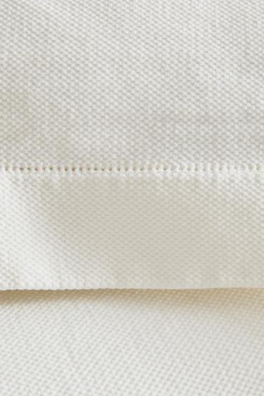 PIQUÉ BEDSPREAD WITH HEMSTITCHING - Oyster-white by Zara