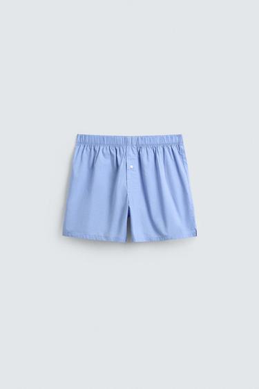 PACK DE 2 BOXERS EN POPELINE - Bleu ciel de Zara - Image 3