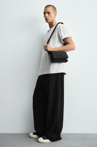 NYLON FLAP CROSSBODY BAG - Black by Zara - Image 0