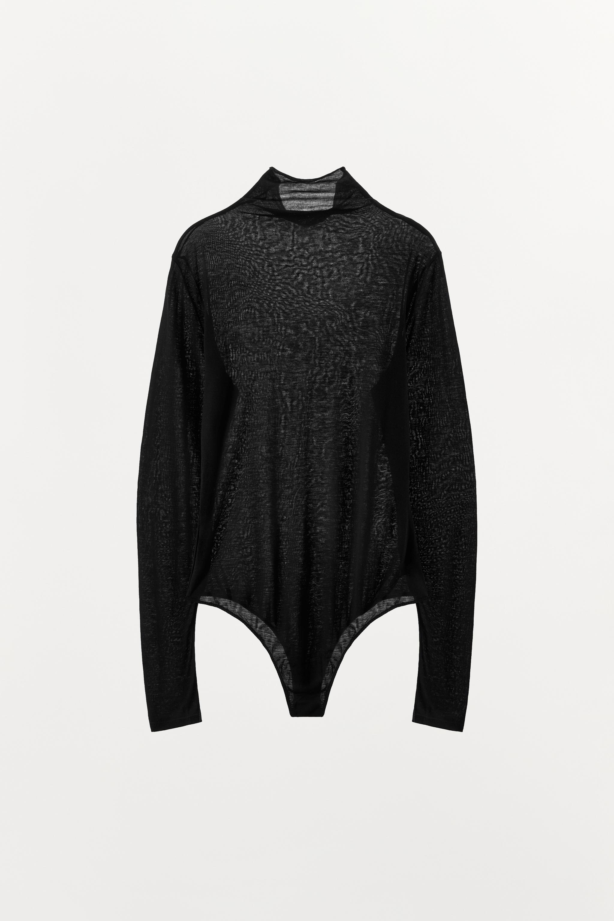 WOOL-BLEND PLAIN BODYSUIT