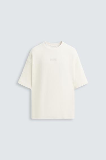 VERTICAL TEXTURE T-SHIRT - Oyster-white by Zara
