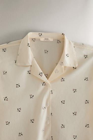 CHEMISE FEUILLES NOËL - Écru de Zara - Image 2