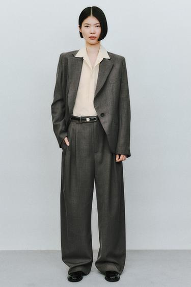 LIMITED EDITION WOOL DARTED TROUSERS - Grey by Zara - Image 0