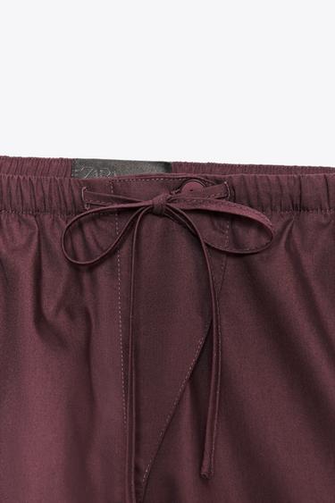 POPLIN MINI SHORTS - Burgundy by Zara - Image 5