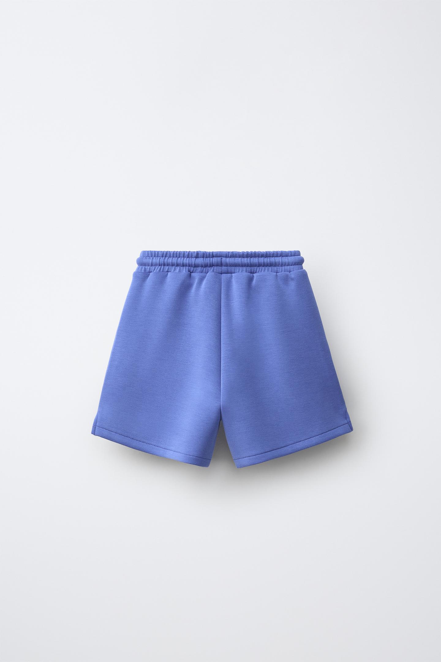 Детские шорты Zara Interlock Label, цвет: Голубоватый — фото 2