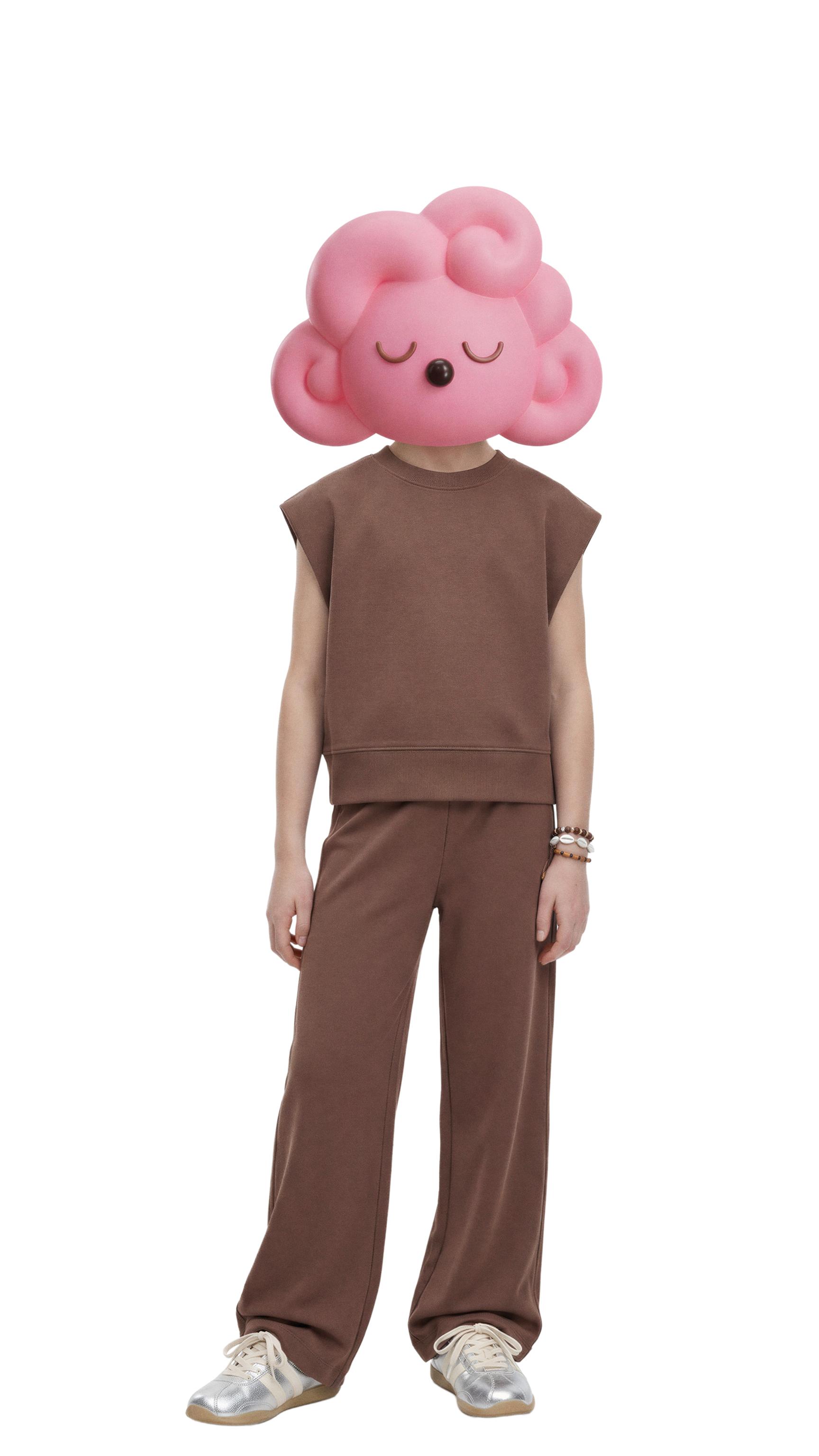 HEAVYWEIGHT WIDE LEG PANTS — Brown