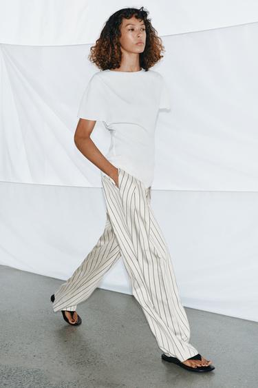 ÁO KIỂU TAY NGẮN ZW COLLECTION - Màu trắng ngà từ Zara - Hình ảnh 0