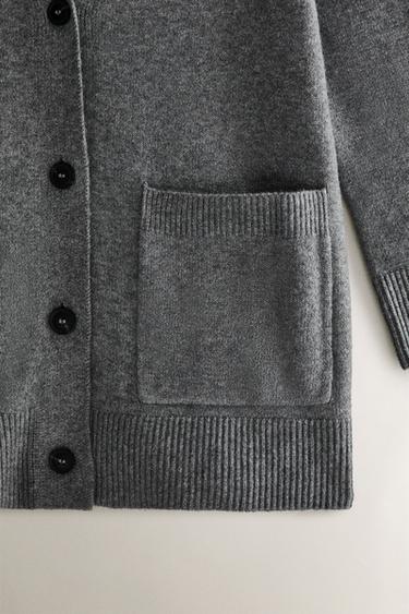 KNIT CARDIGAN - Light grey by Zara - Image 3