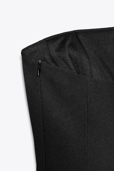 PEPLUM BANDEAU TOP - Black by Zara