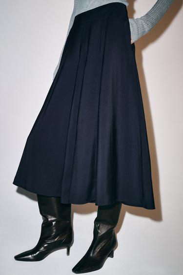 ZW COLLECTION MIDI SKIRT — Navy blue 1