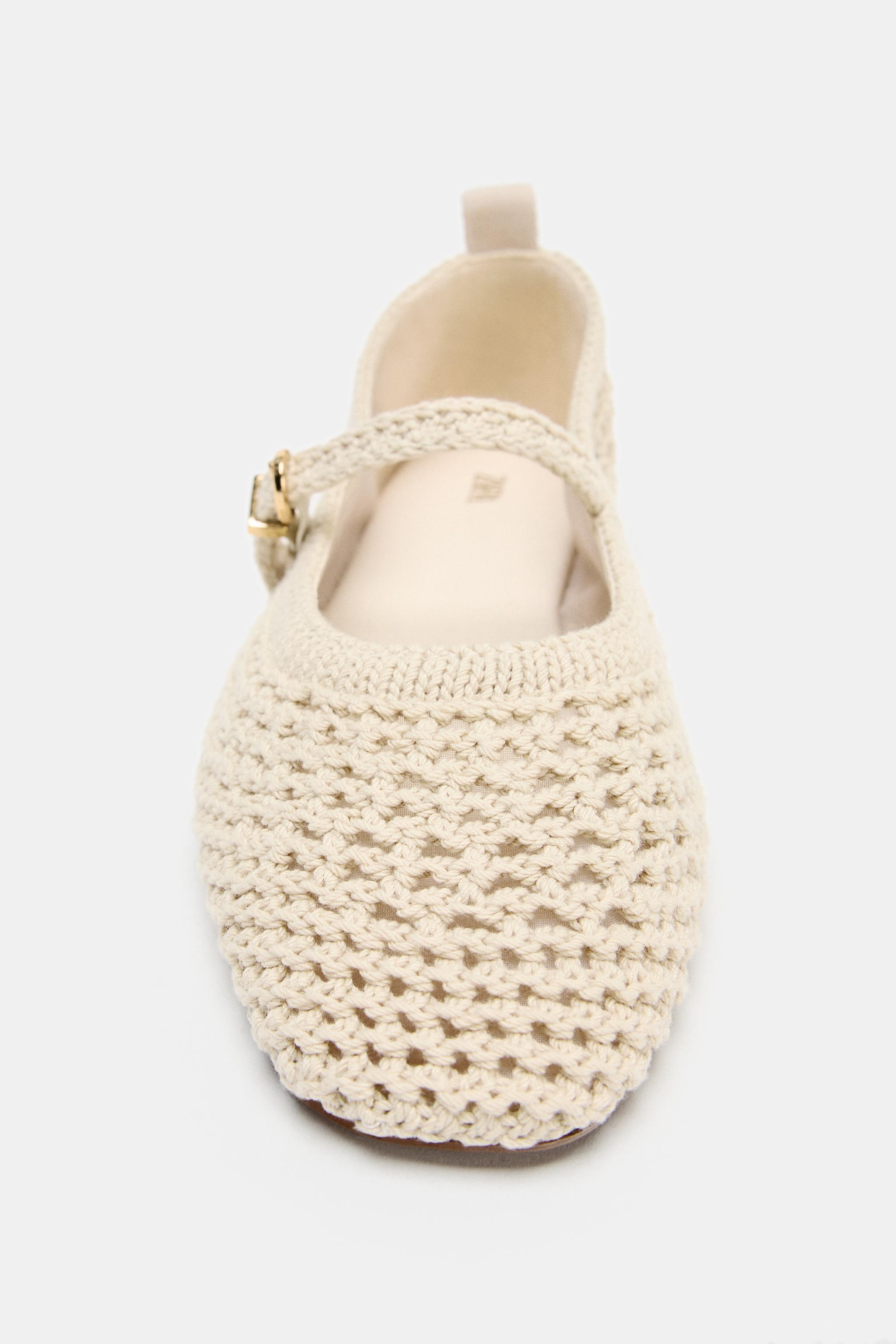 Обувь Zara BRAIDED EFFECT FLAT BALLET FLATS — фото 5