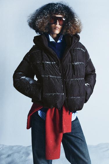 WATER REPELLENT WINDPROOF 숏 패딩 아노락 - Zara 브라운