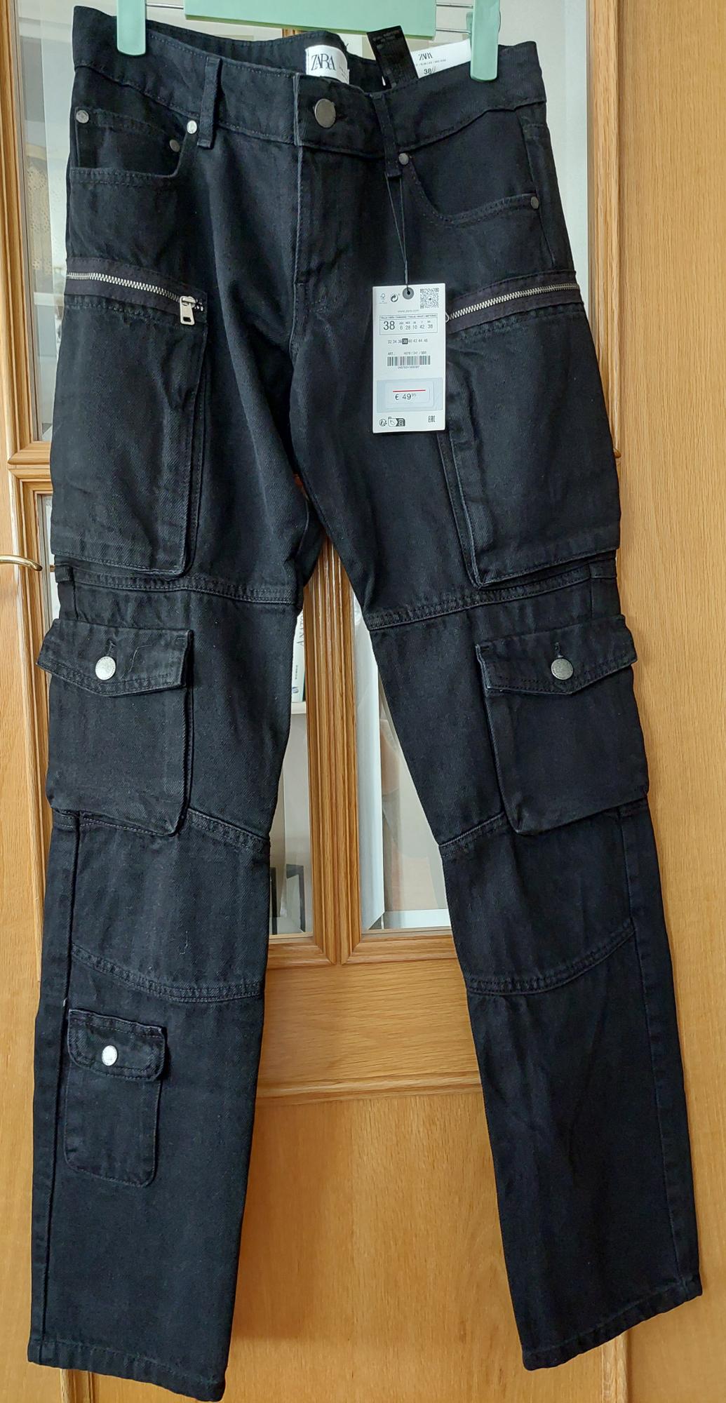 ZW COLLECTION SLIM FIT MID-RISE CARGO JEANS