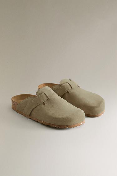 SABOTS CUIR LANIÈRE - Vert de Zara - Image 2