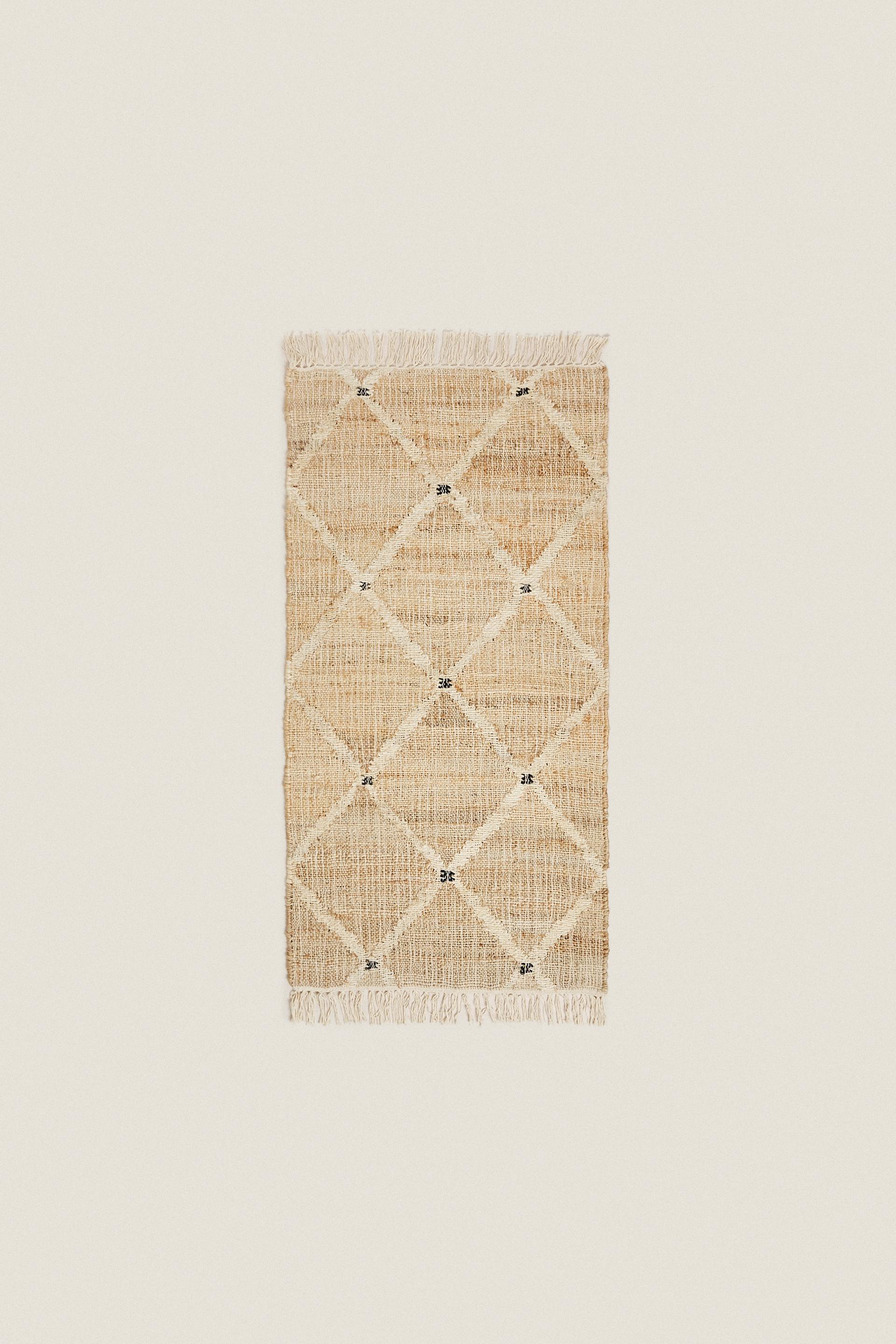 DIAMONDS JUTE AREA RUG - Light beige