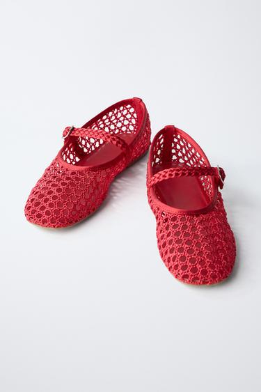 BALLERINES AJOURÉES - Rouge de Zara - Image 2