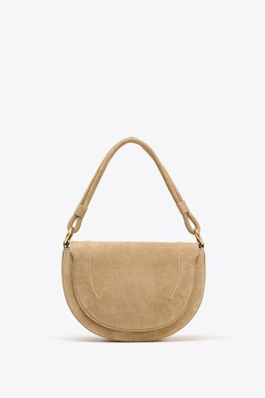 SAC BANDOULIÈRE DOUBLE ANSE EN CUIR - SABLE/MARRON de Zara