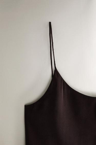 SILK T-SHIRT - Dark brown by Zara - Image 2