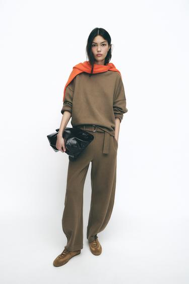 MOLETOM SOFT OVERSIZE - castanho da Zara - Imagem 0