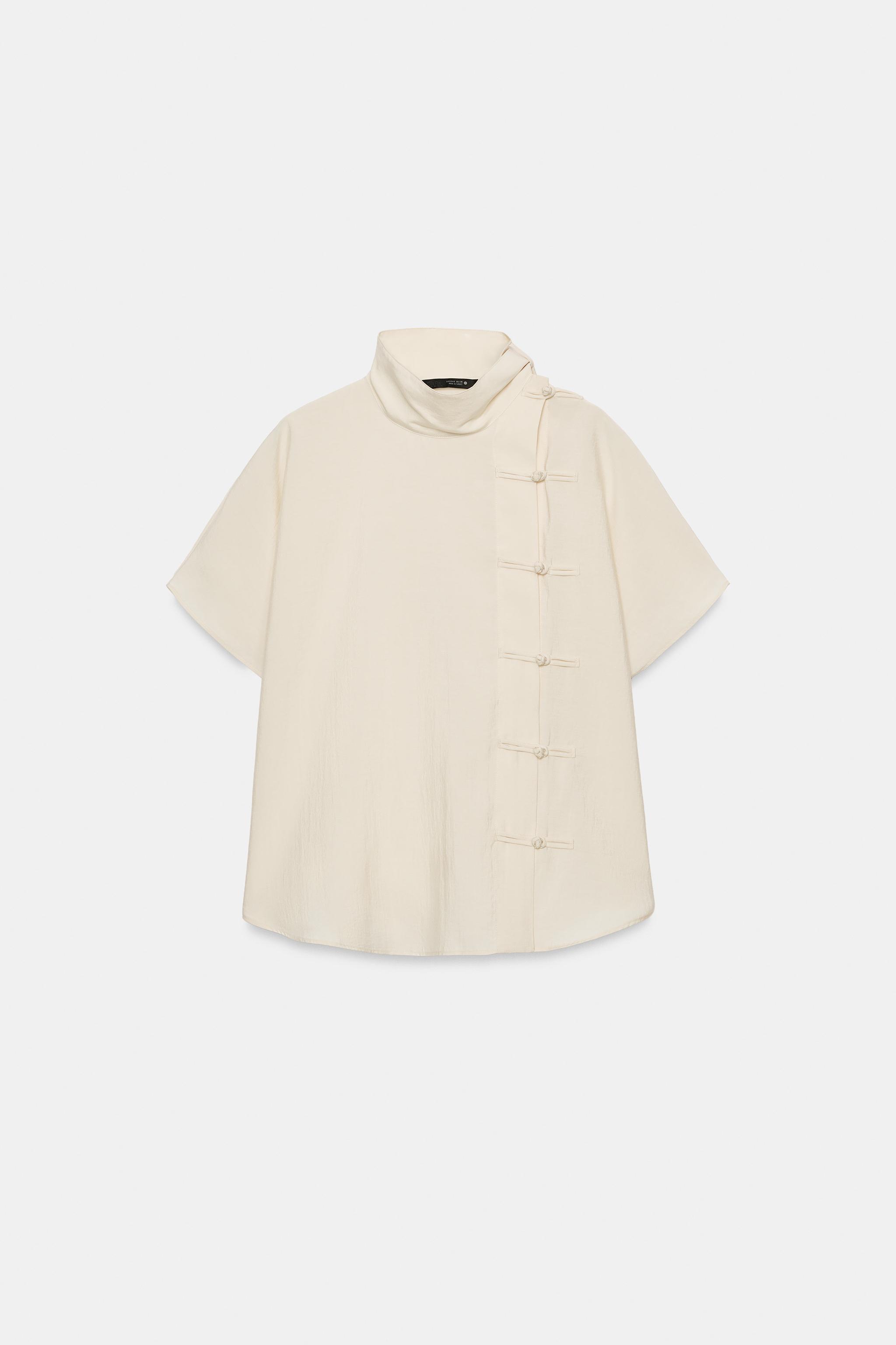 Zara ZW COLLECTION SÜSLÜ DÜĞMELİ BLUZ görsel 6