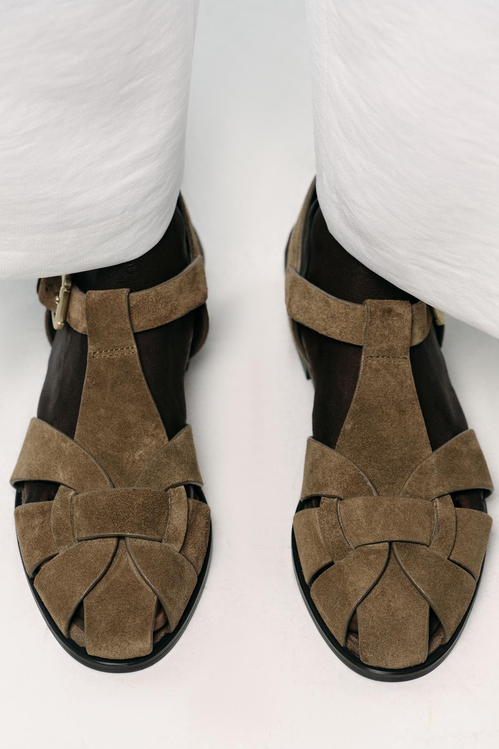 SPLIT LEATHER FISHERMAN SANDALS