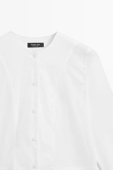Poplin shirt with collar detail — White 2