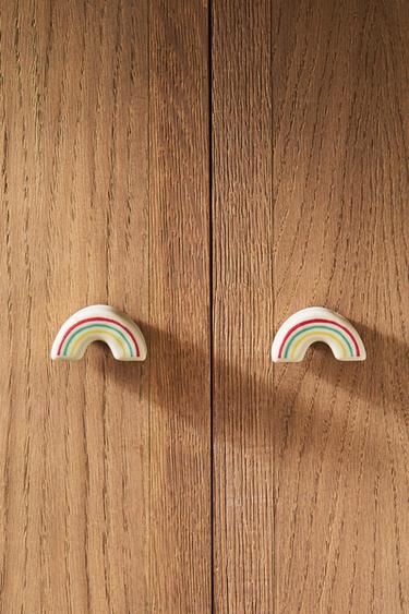 Zara SET OF CHILDREN’S RAINBOW KNOBS (SET OF 2) - Multicolored