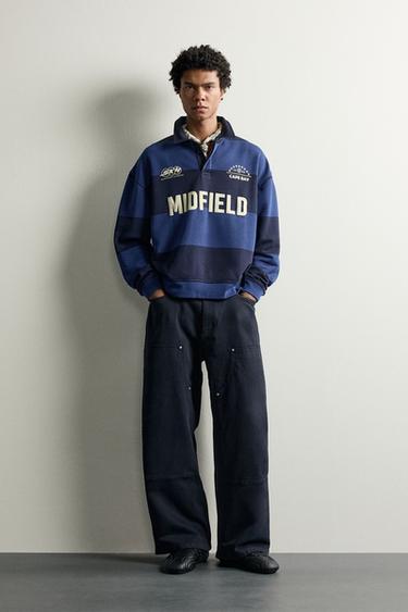 POLO RAYAS CROPPED FIT TEXTO - 180 de Zara - Imagen 0