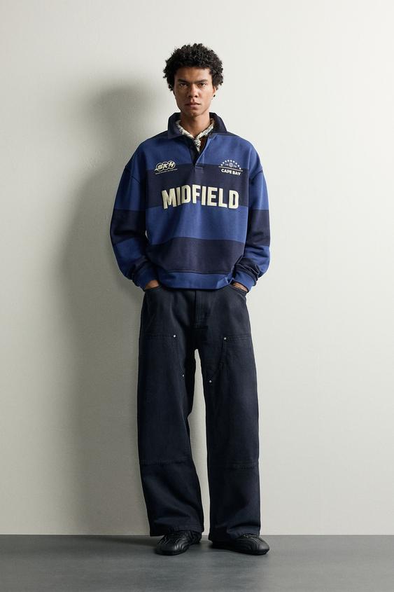 POLO RAYAS CROPPED FIT TEXTO - 180 de Zara - Imagen 0