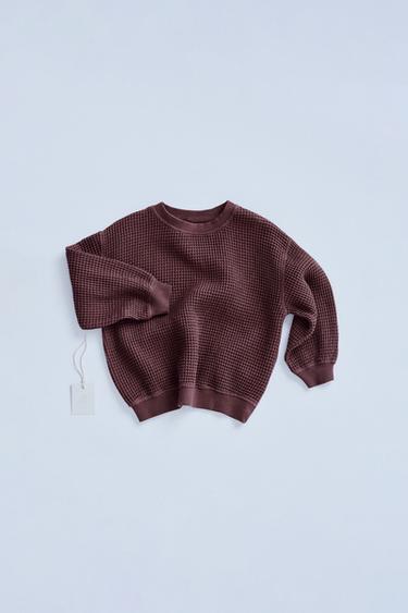 ZARA TIMELESS - SUDADERA WAFFLE - Burgundy de Zara - Imagen 0