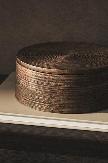 LARGE ROUND WOODEN BOX - Dark brown by Zara - Image 5