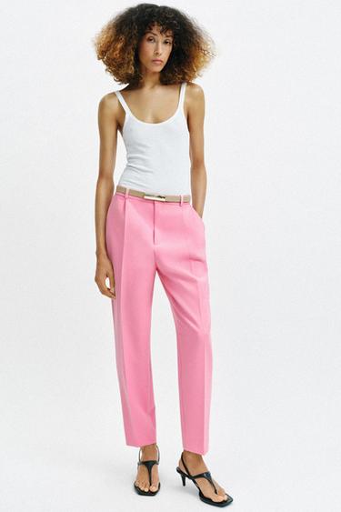 PANTALON 7/8 AVEC CEINTURE - Rose de Zara - Image 5