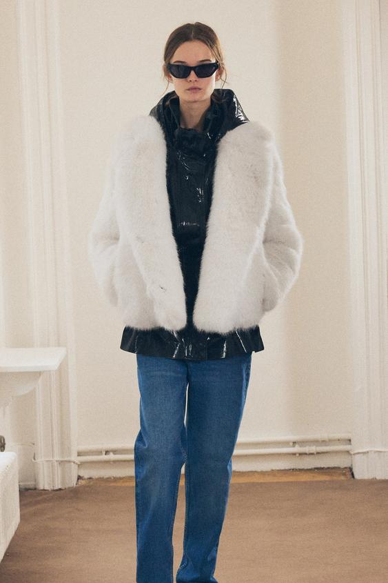 Zara Chaqueta Pelo Reversible Mujer CHAQUETA EFECTO PELO ZW