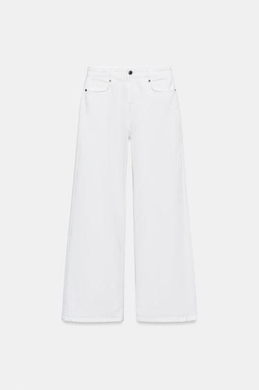 ZW COLLECTION WIDE-LEG HIGH-WAIST JEANS - White by Zara - Image 4
