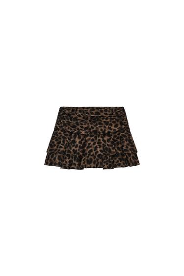 FALDA PANTALÓN ESTAMPADO ANIMAL - Khaki de Zara