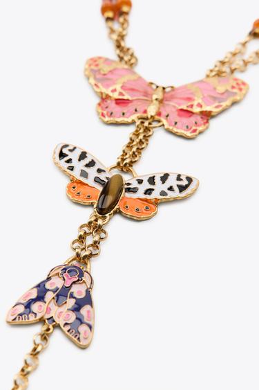 BEADED BUTTERFLY NECKLACE - Multicoloured by Zara - Image 3